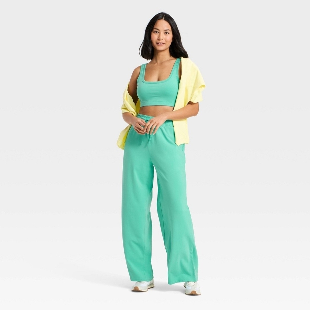 Joylab Women's Washed Jersey Sports Bra - Turquoise Green - Picture 3 of 3